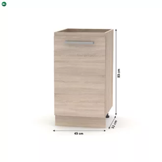 Alsószekrény 45 1DV, tölgy sonoma, NOVA PLUS NOPL-063-0S