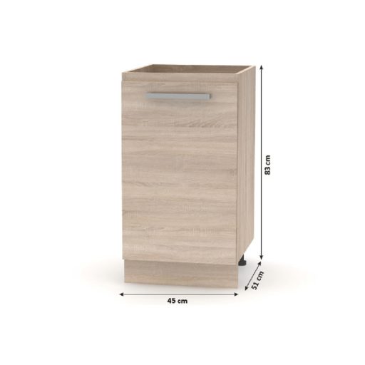 Alsószekrény 45 1DV, tölgy sonoma, NOVA PLUS NOPL-063-0S