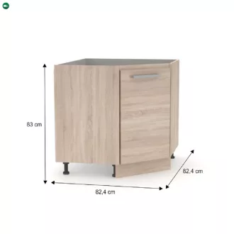   Alsó sarokszekrény, tölgy sonoma, univerzális, NOVA PLUS NOPL-065-RS
