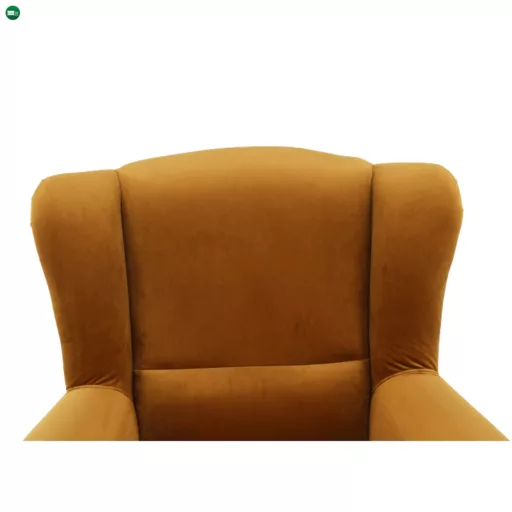 Füles fotel, szövet mustár, CHARLOT