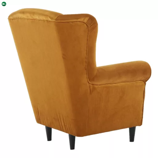 Füles fotel, szövet mustár, CHARLOT