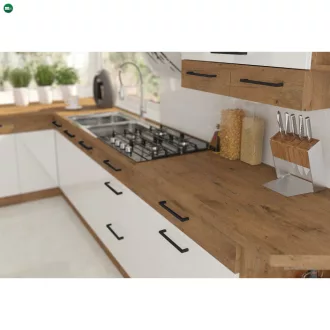   Alsó szekrény, lancelot tölgy/ fehér extra magas fényű HG, VEGA D40 1F BB