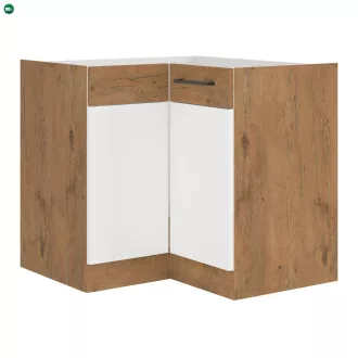   Alsó sarokszekrény, extra magasfényű Hg/lancelot tölgy, VEGA 90X90 DN 1F BB