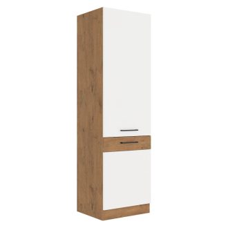   Magas szekrény, lancelot tölgy/ fehér extra magas fényű HG , VEGA 60 DK-210 2F