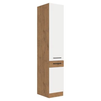   Magas szekrény, lancelot tölgy/ fehér extra magas fényű HG , VEGA 40 DK-210 2F