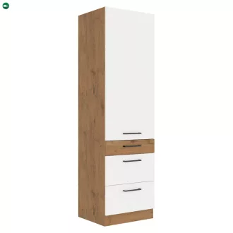   Felső szekrény, lancelot tölgy / fehér extra magas fényű HG, VEGA 60 DKS-210 3S  1F