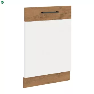   Ajtó beépített mosogatógépre , lancelot tölgy/ fehér extra magas fényű HG, VEGA ZM 713x596