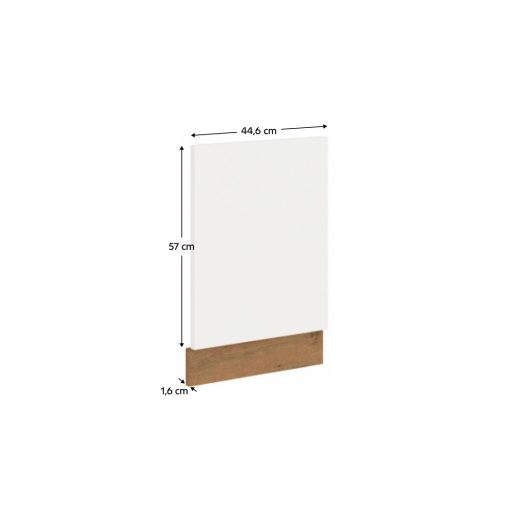 Ajtó beépített mosogatógépre, lancelot tölgy/ fehér extra magas fényű HG, VEGA ZM 570x446