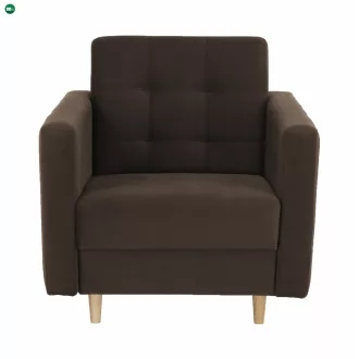 Szövetborítású fotel, barna (csokoládé), AMEDIA