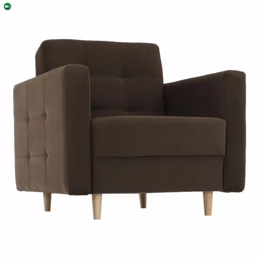 Szövetborítású fotel, barna (csokoládé), AMEDIA