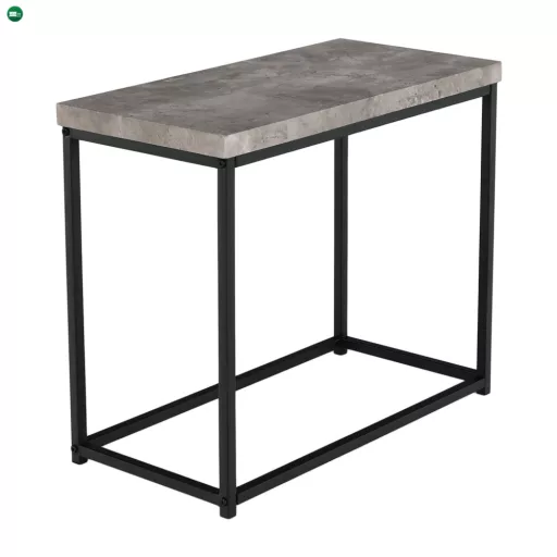 Kisasztal, fekete/beton, TENDER