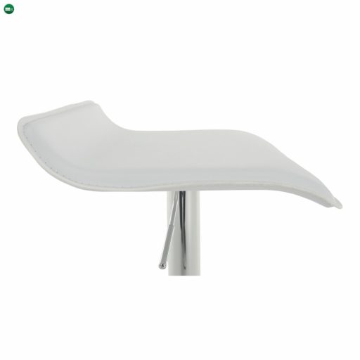 Bárszék, műbőr fehér/króm, LARIA NEW