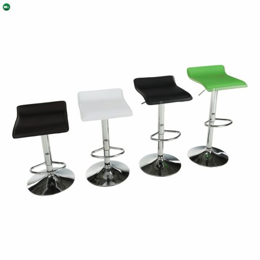 Bárszék, fekete textilbőr/króm, LARIA NEW