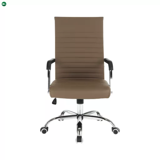 Irodai szék, textilbőr/fém, taupe/króm, FARAN