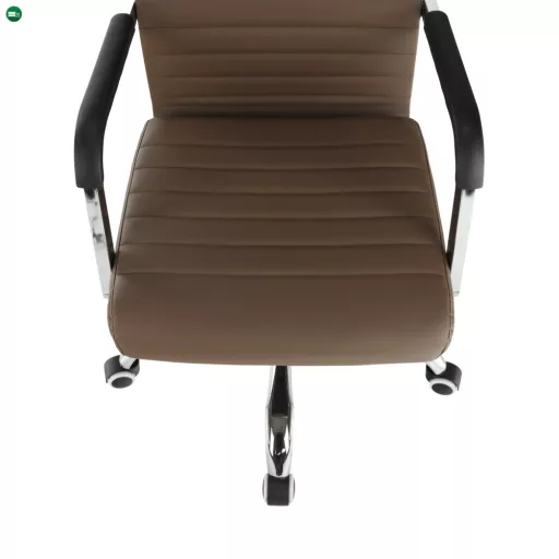 Irodai szék, textilbőr/fém, taupe/króm, FARAN