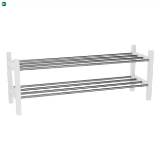 Cipősszekrény, fehér/ezüst, BRESO