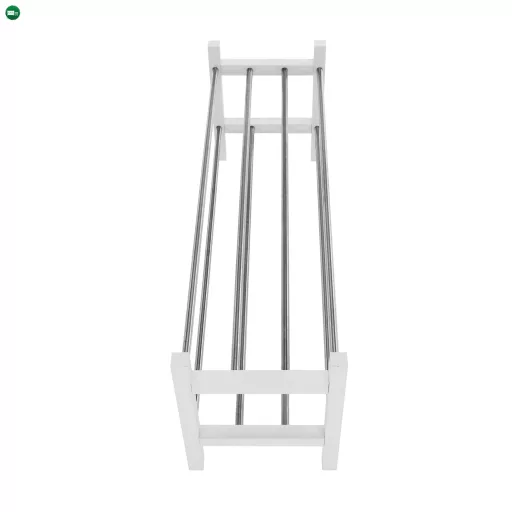 Cipősszekrény, fehér/ezüst, BRESO