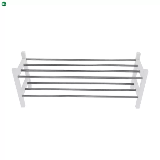 Cipősszekrény, fehér/ezüst, BRESO