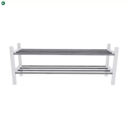 Cipősszekrény, fehér/ezüst, BRESO