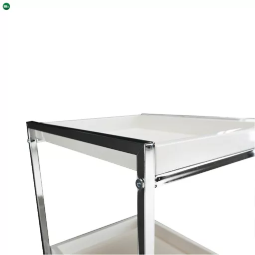 Kerekes polc, fehér/króm, CORFU