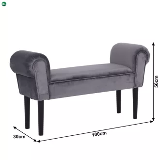 Lóca, Velvet szövet, szürke/fekete, BURDA