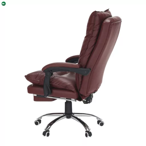 Irodai szék lábtartóval, textilbőr bordó, DRAKE