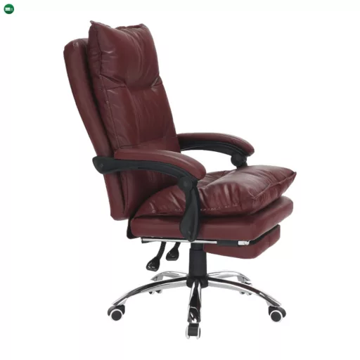 Irodai szék lábtartóval, textilbőr bordó, DRAKE