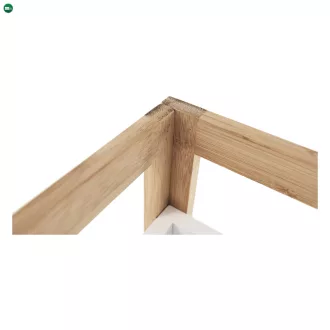 Sarokpolc, fehér/természetes bambusz, FONG