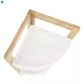 Sarokpolc, fehér/természetes bambusz, FONG