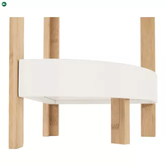 Sarokpolc, fehér/természetes bambusz, FONG
