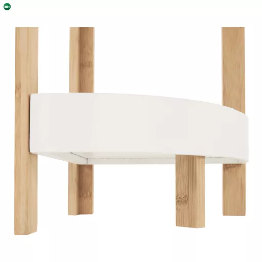 Sarokpolc, fehér/természetes bambusz, FONG