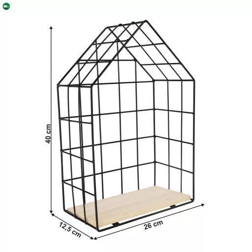 Szett 3 polc, természetes/fekete, AZURI