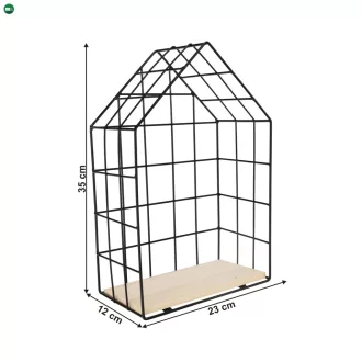 Szett 3 polc, természetes/fekete, AZURI