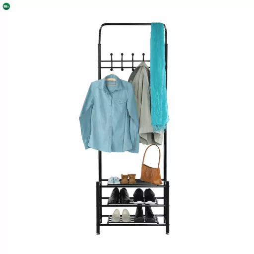 Fogas cipőtartóval, fekete fém, BARNUM