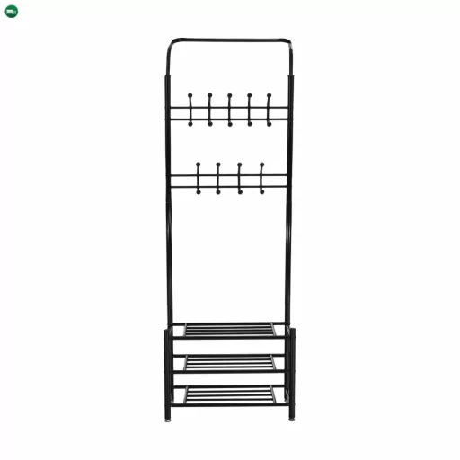 Fogas cipőtartóval, fekete fém, BARNUM