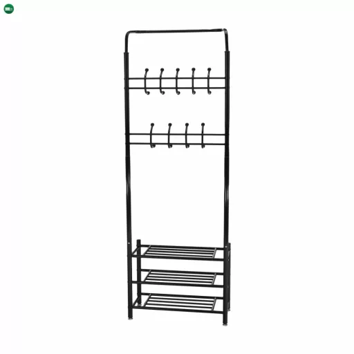 Fogas cipőtartóval, fekete fém, BARNUM