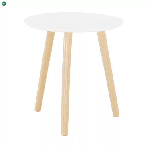 Kisasztal, fehér/természetes, PAMINO