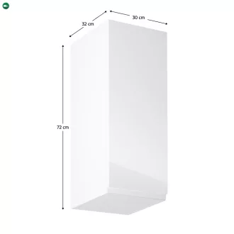   Felsőszekrény, fehér/fehér extra magasfényű, jobbos, AURORA G30
