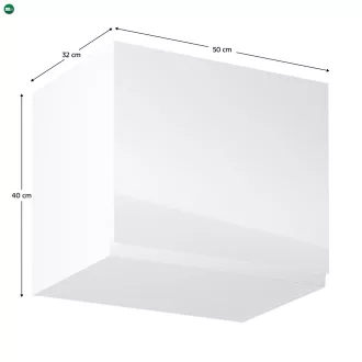   Felsőszekrény, fehér/fehér extra magasfényű, AURORA G50K