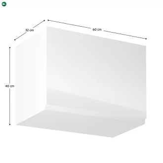   Felsőszekrény, fehér/fehér extra magasfényű, AURORA G60K