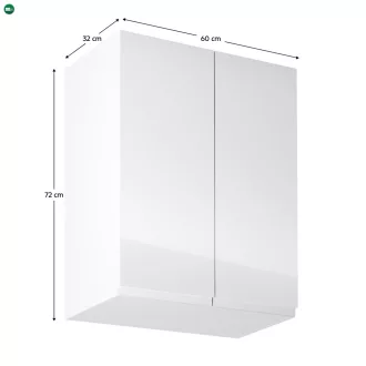   Felsőszekrény, fehér/fehér extra magasfényű, AURORA G602F