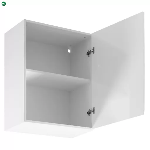 Felsőszekrény, fehér/fehér extra magasfényű, jobbos, AURORA G601F