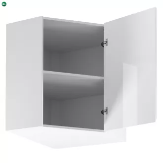  Felsőszekrény, fehér/fehér extra magasfényű, AURORA G60N
