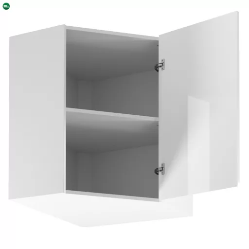 Felsőszekrény, fehér/fehér extra magasfényű, AURORA G60N