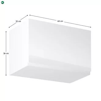   Felsőszekrény, fehér/fehér extra magasfényű, AURORA G60KN
