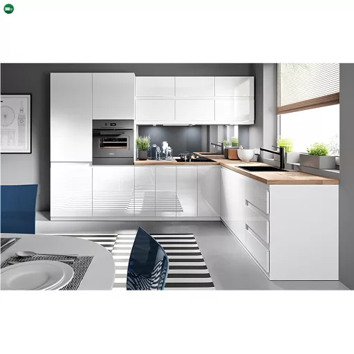 Felsőszekrény, fehér/fehér extra magasfényű, AURORA G60KN