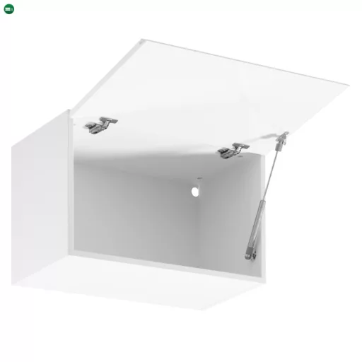 Felsőszekrény, fehér/fehér extra magasfényű, AURORA G60KN