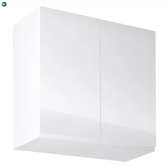   Felsőszekrény, fehér/fehér extra magasfényű, AURORA G80