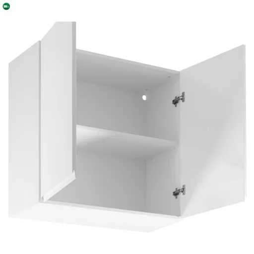 Felsőszekrény, fehér/fehér extra magasfényű, AURORA G80