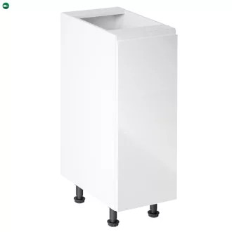   Alsószekrény, fehér/fehér extra magasfényű, jobbos, AURORA D30
